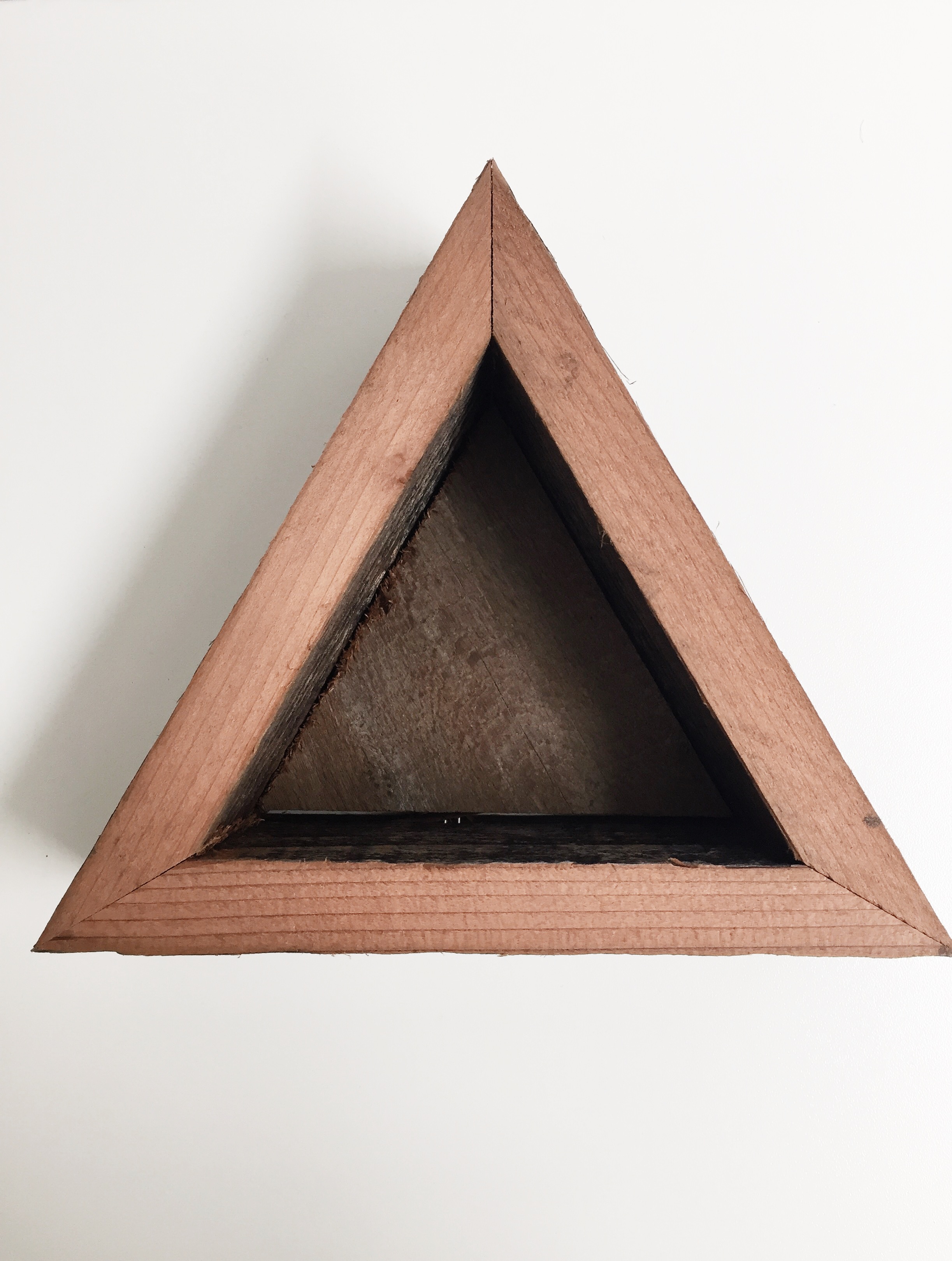Reclaimed wood triangle planter box medium