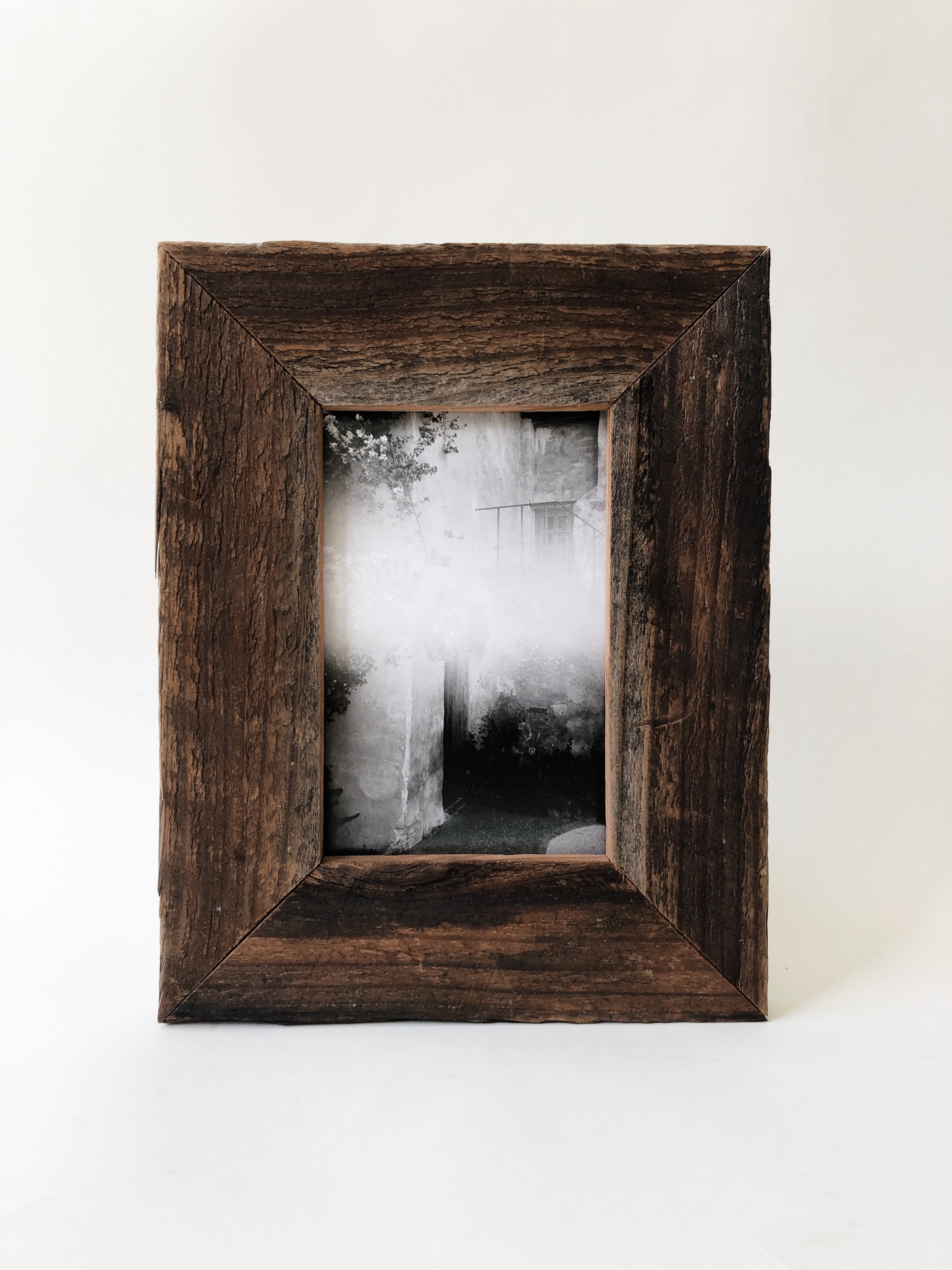 Reclaimed redwood handmade wide picture frame 4x6